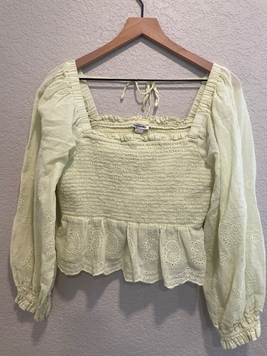 American Eagle Outfitters Size XL Women's Bright Green Crop-top Cotton - Picture 2 of 8